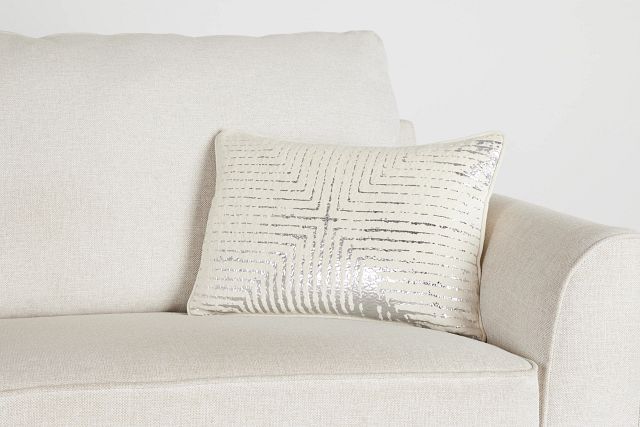 Lara Ivory Velvet Lumbar Accent Pillow