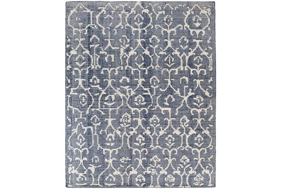 Liril Dark Blue 8x10 Area Rug