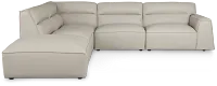 Blanca Gray Leather 5-piece Bumper Sectional