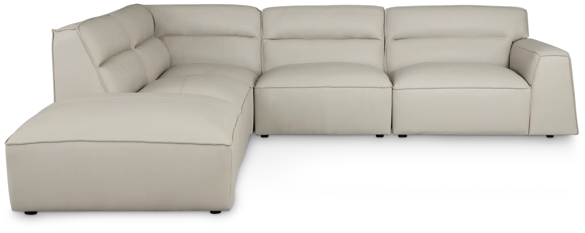 Blanca Gray Leather 5-piece Bumper Sectional Blanca Gray Leather 5-piece Bumper Sectional