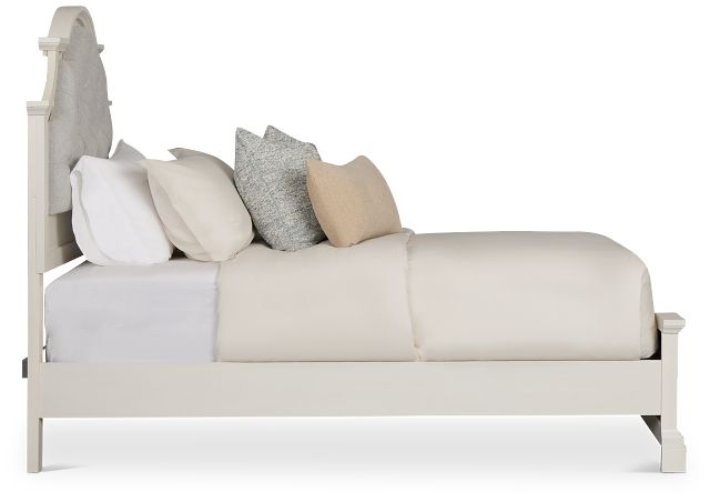 Charlotte White Uph Panel Bed