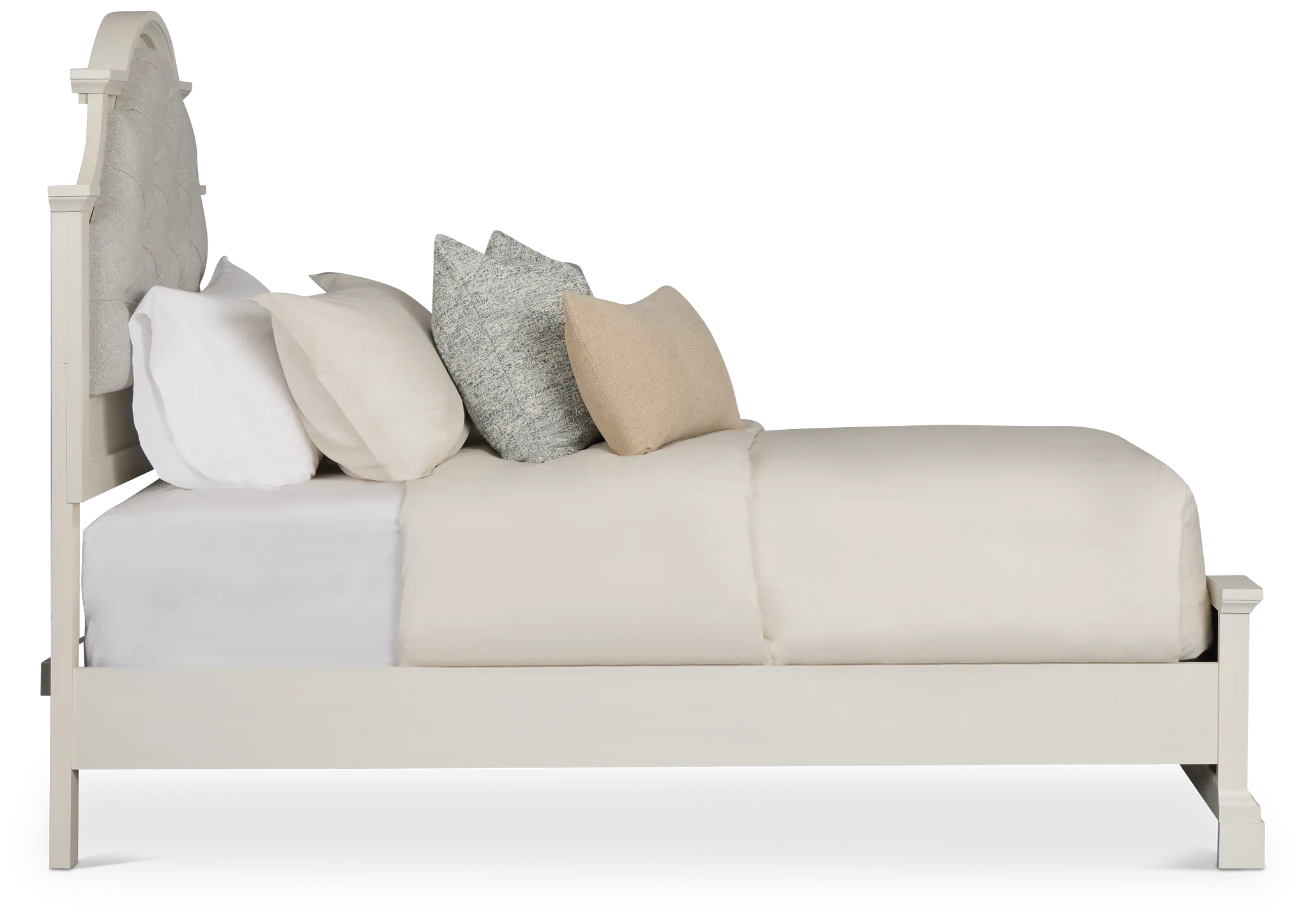 Charlotte White Uph Panel Bed