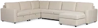 Addie Beige Fabric Medium Right Chaise Storage Sleeper Sectional