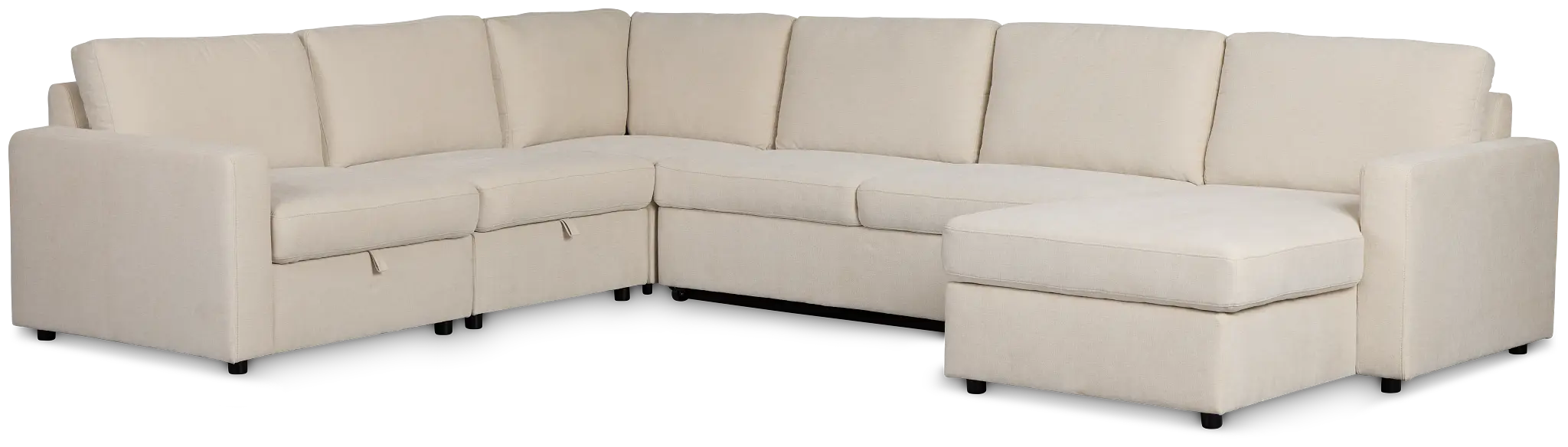 Addie Beige Fabric Medium Right Chaise Storage Sleeper Sectional Addie Beige Fabric Medium Right Chaise Storage Sleeper Sectional