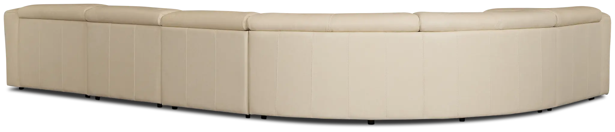 Jace Ivory Lthr/vinyl Small Triple Power Reclining Two-arm Sectional Jace Ivory Lthr/vinyl Small Triple Power Reclining Two-arm Sectional