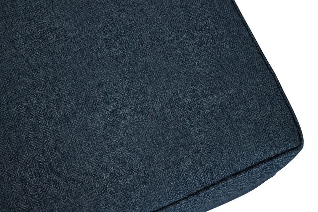 Avery Dark Blue Fabric Ottoman