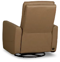 Izzy Brown Lthr/vinyl Power Swivel Glider Recliner