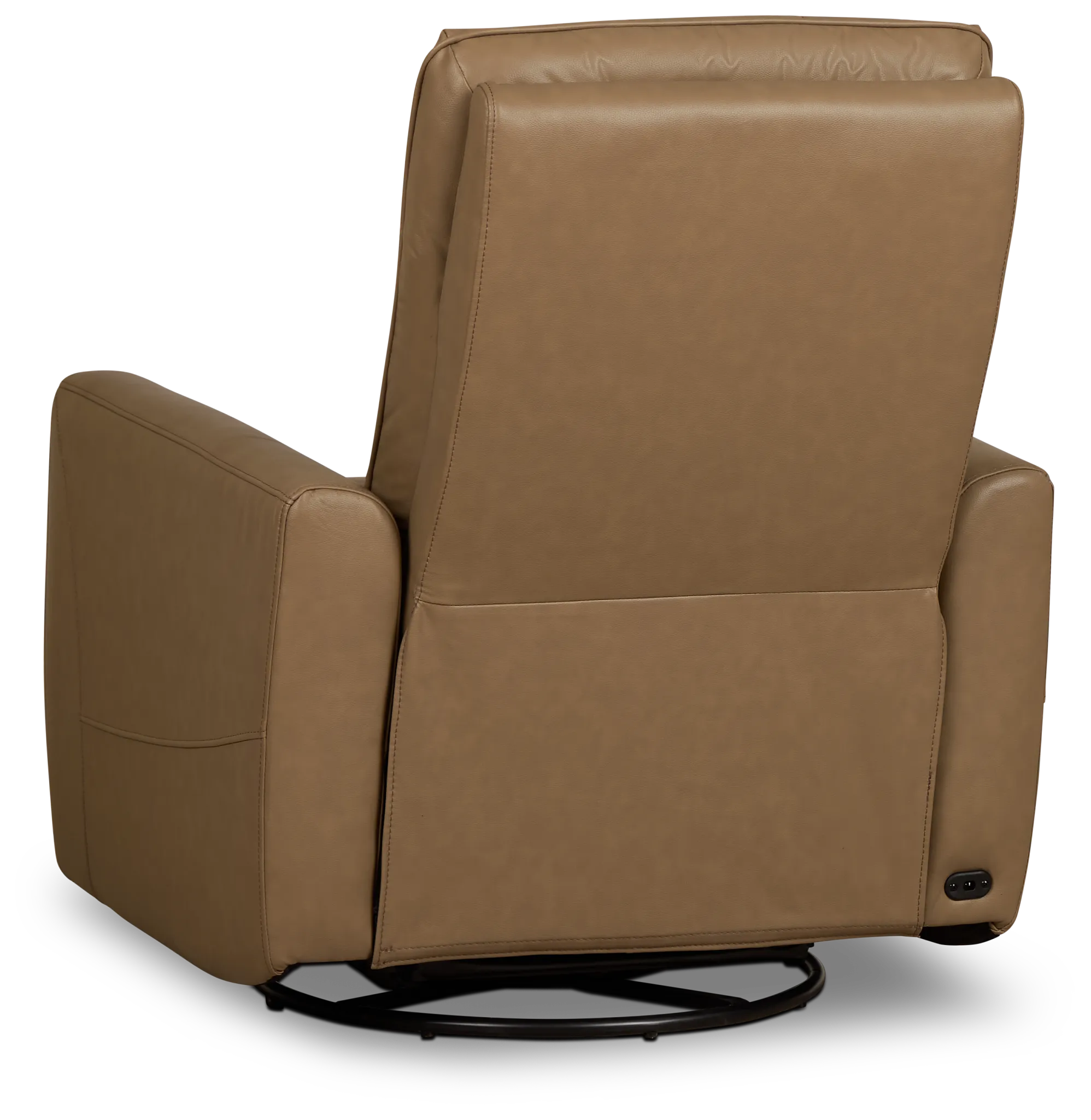 Izzy Brown Lthr/vinyl Power Swivel Glider Recliner