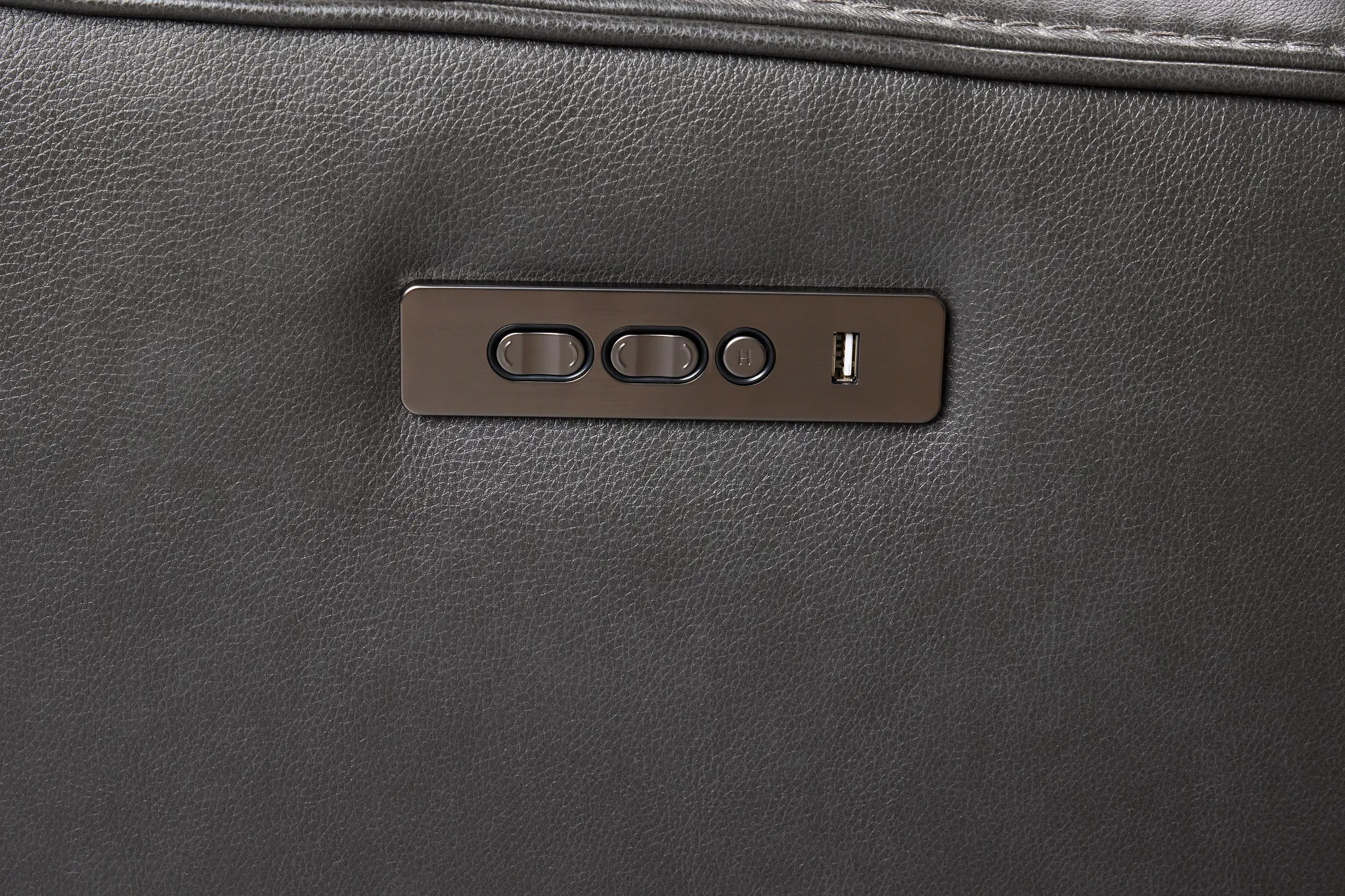 Benji Dark Gray Lthr/vinyl Large Triple Power Reclining Two-arm Sectional