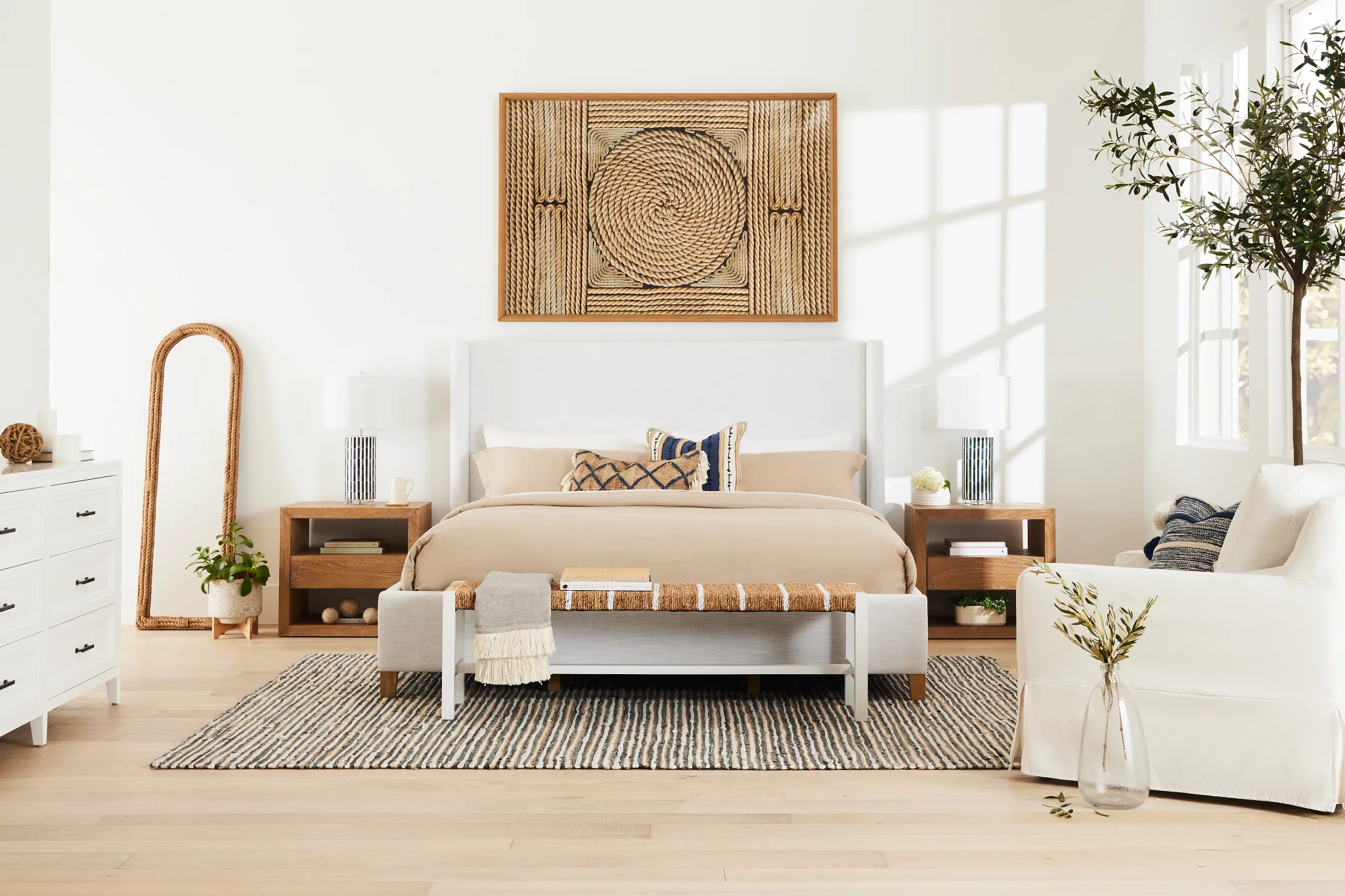 Ropes Beige Framed Wall Art