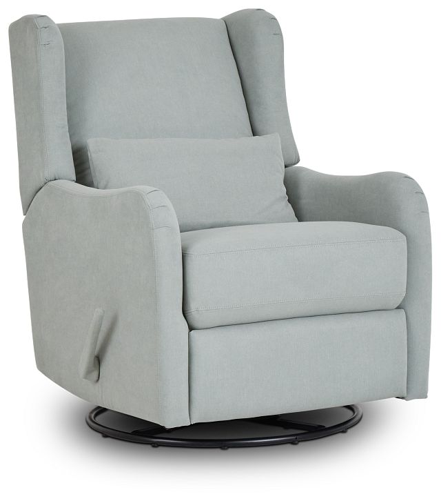 blue swivel glider recliner