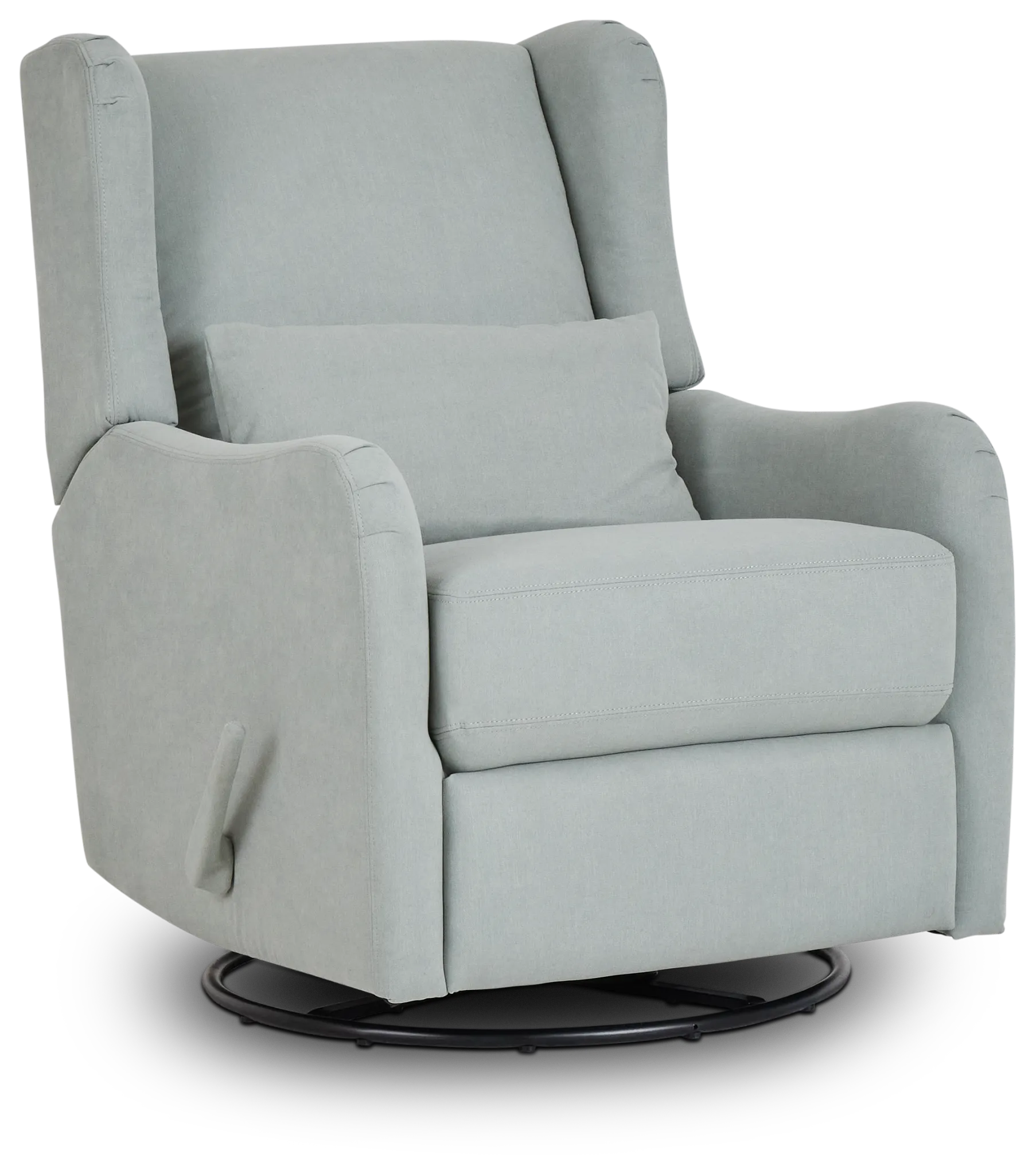 Georgia Light Blue Fabric Swivel Glider Recliner