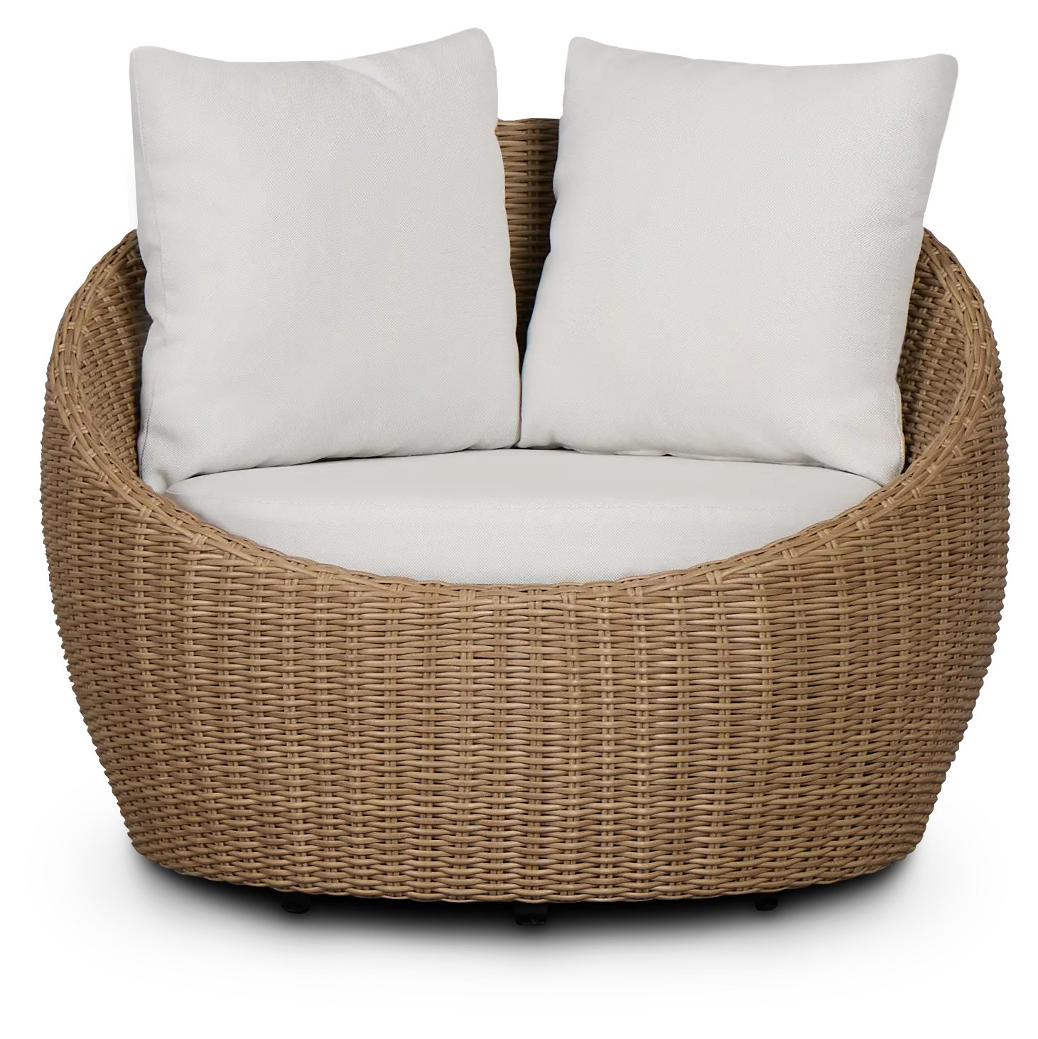 Montecito Light Tone Curved Swivel Chair With Light Beige Cushions Montecito Light Tone Curved Swivel Chair With Light Beige Cushions