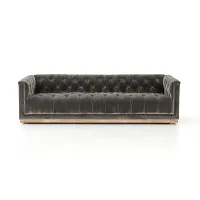 Four Hands Maxx Dark Gray Velvet Sofa