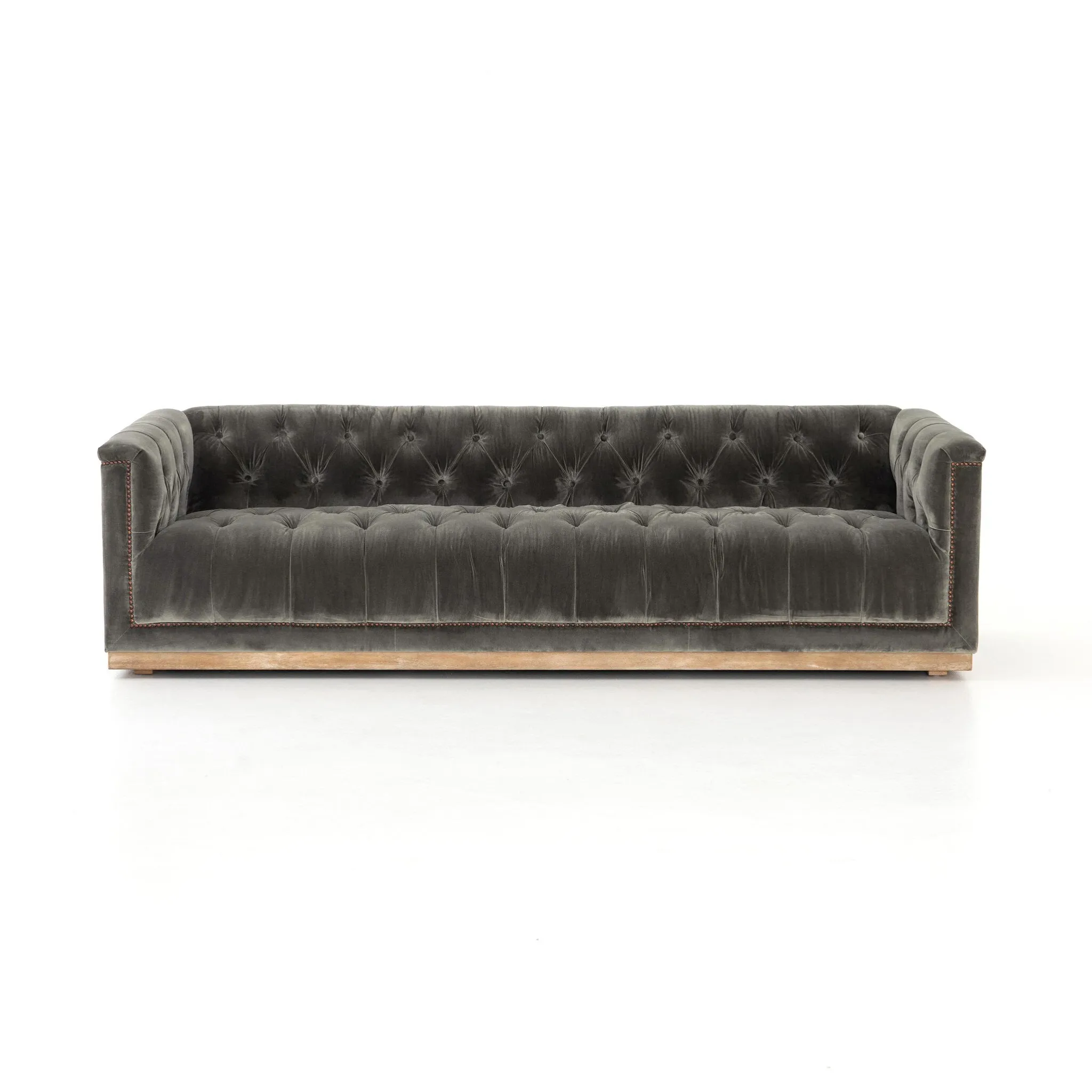 Four Hands Maxx Dark Gray Velvet Sofa