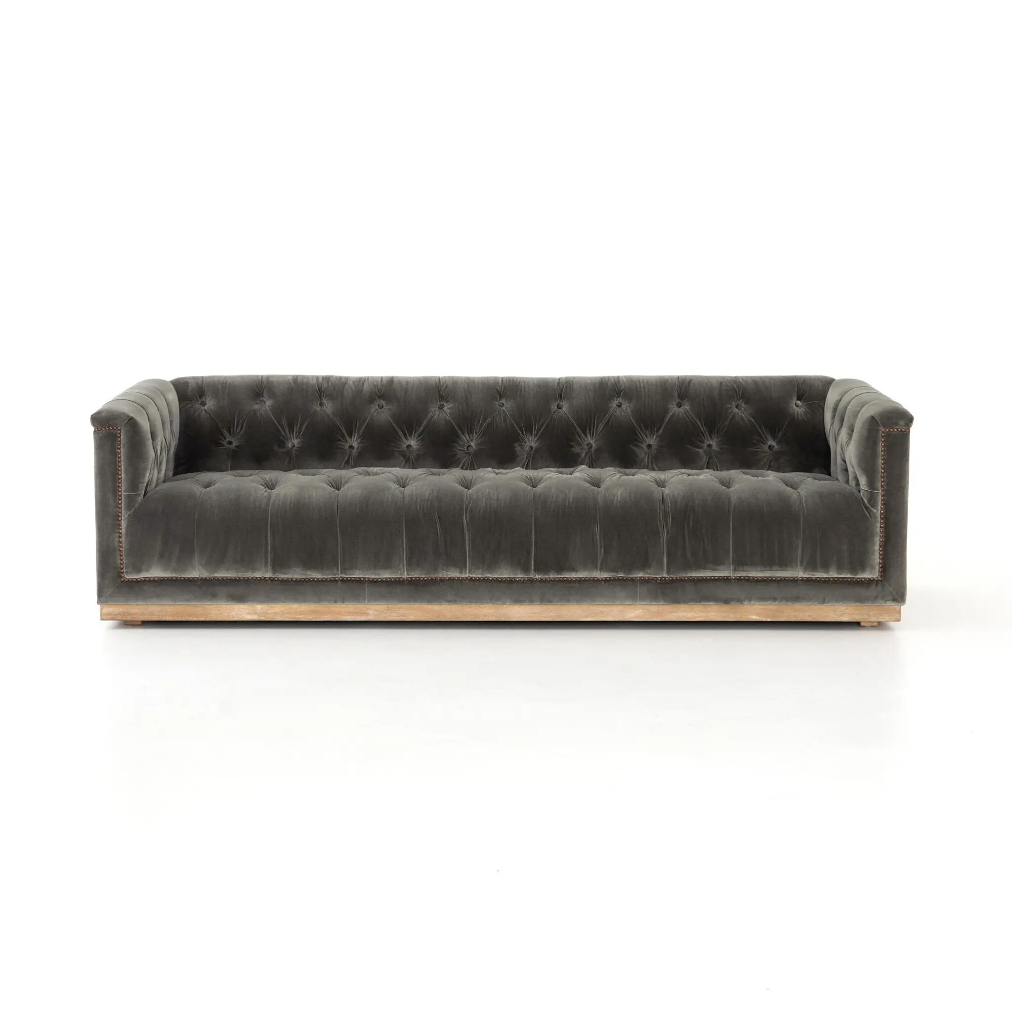 Four Hands Maxx Dark Gray Velvet Sofa Four Hands Maxx Dark Gray Velvet Sofa