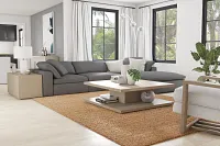 Nixon Light Gray Fabric 4-piece Bumper Sectional