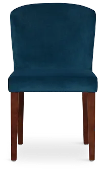 Bentley Dark Blue Velvet Upholstered Side Chair