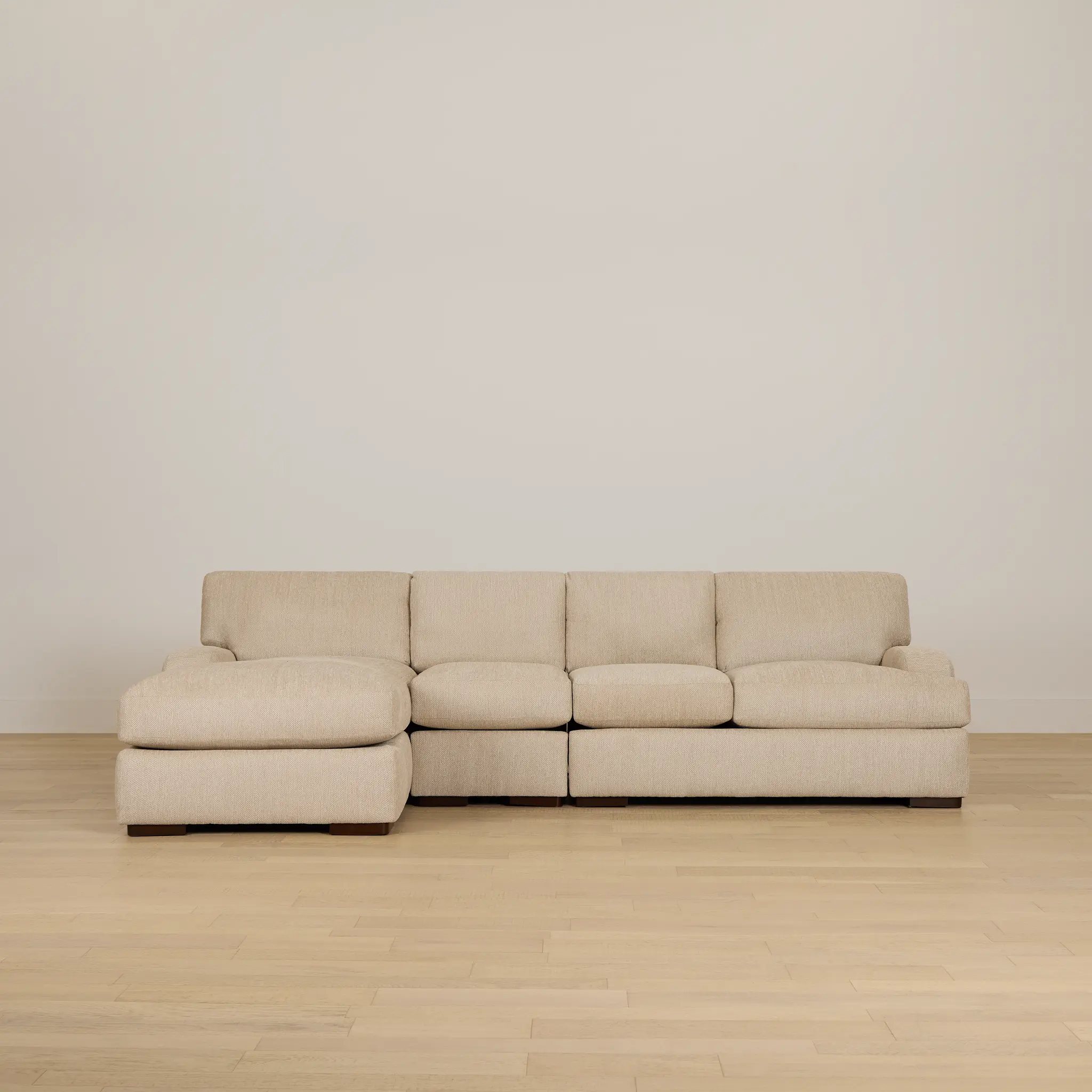 Alpha Beige Fabric Small Left Chaise Sectional Alpha Beige Fabric Small Left Chaise Sectional