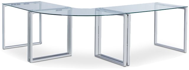 Olympia Glass Large Corner Desk