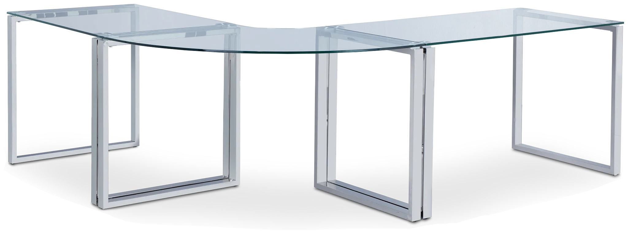 Olympia Glass Large Corner Desk