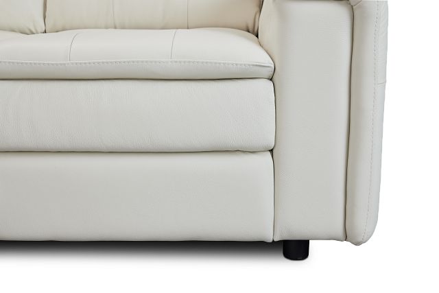 Rowan Light Beige Leather Small Two-arm Sectional