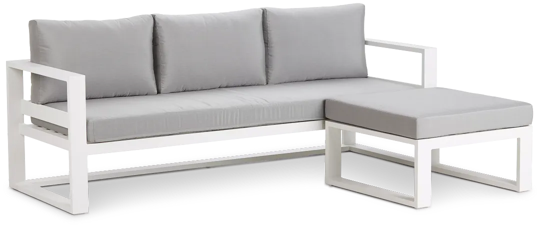 Lisbon Gray Aluminum Chaise Sectional