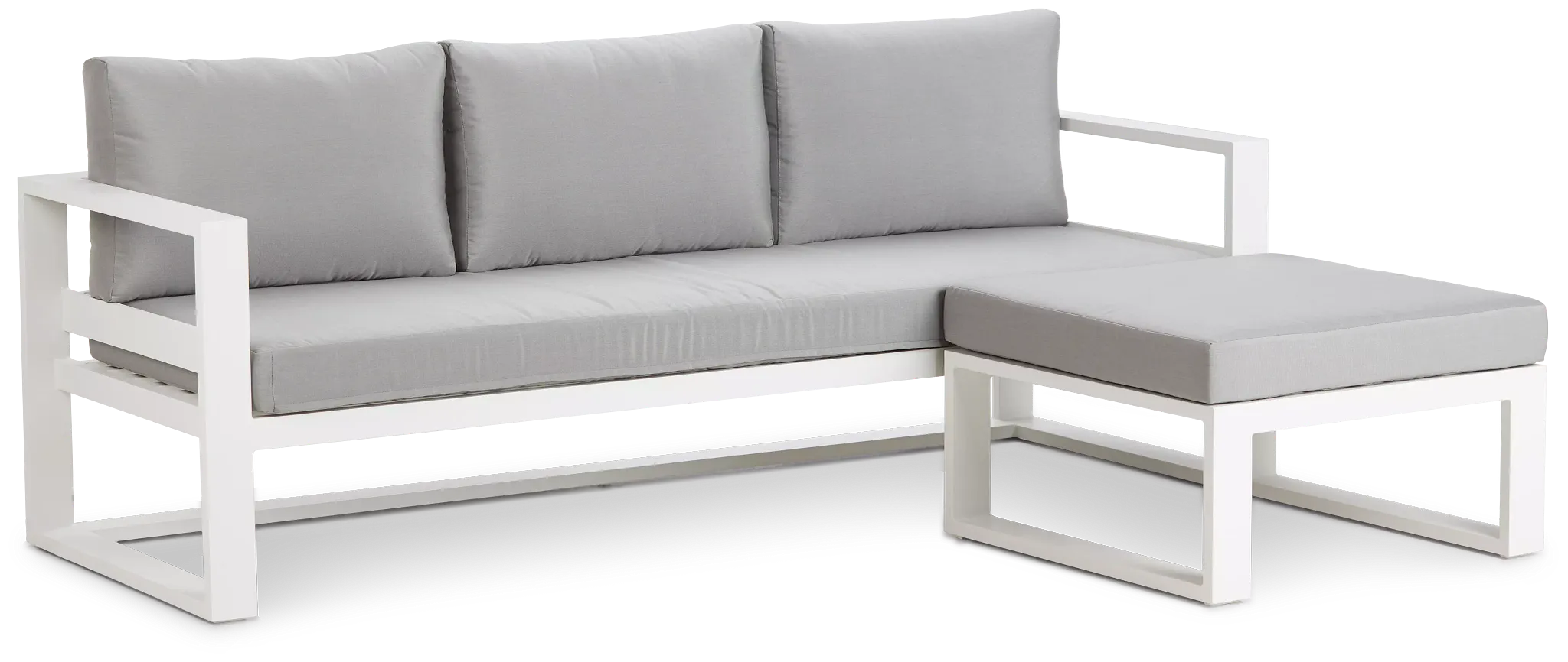 Lisbon Gray Aluminum Chaise Sectional