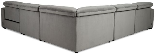 Gemma Light Gray Velvet Small Left Chaise Power Reclining Sectional