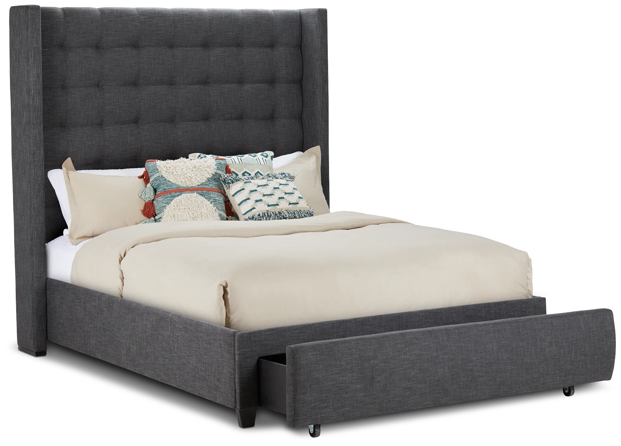 Chatham Dark Gray High Platform Storage Bed