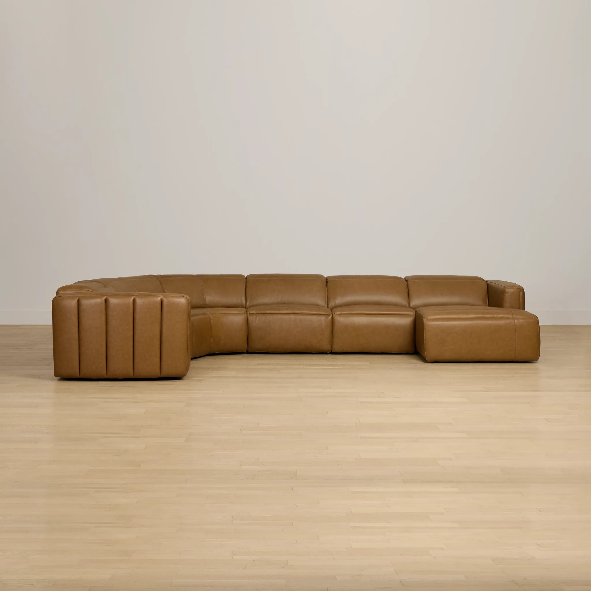 Jace Medium Brown Lthr/vinyl Small Dual Power Right Chaise Sectional