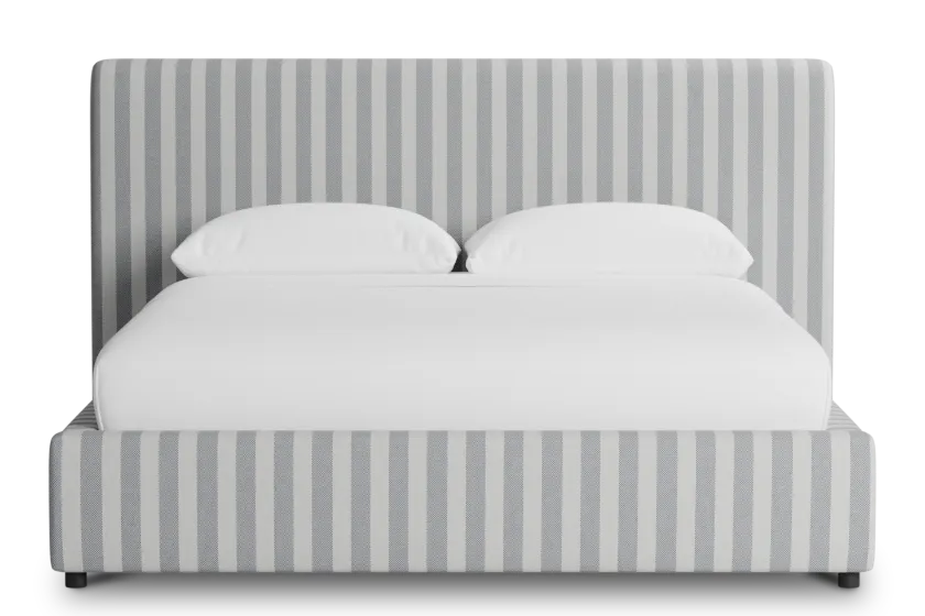 Grayton Sea Lane Light Gray 44" Upholstered Platform Bed