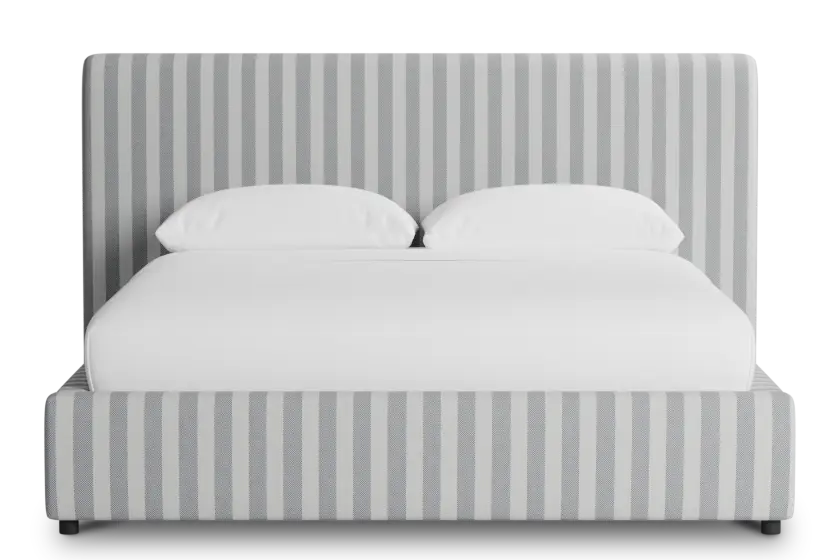 Grayton Sea Lane Light Gray 44" Upholstered Platform Bed Grayton Sea Lane Light Gray 44" Upholstered Platform Bed