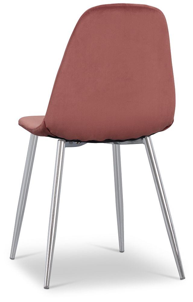 Havana Light Pink Velvet Upholstered Side Chair W/ Chrome Legs