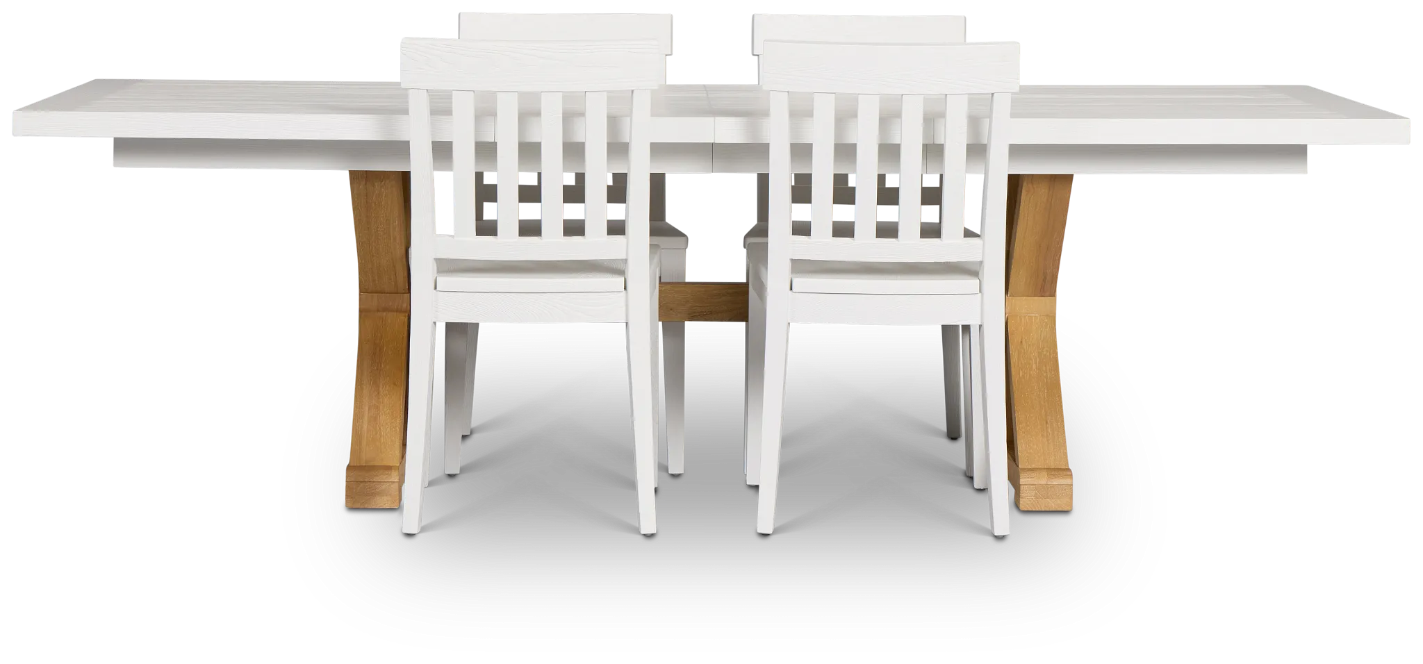 Nantucket Two-tone Pine Rectangular Table & 4 Wood Chairs