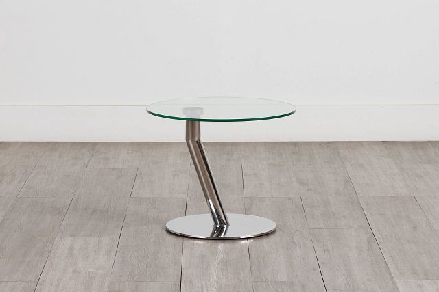 Brooks Glass Round End Table