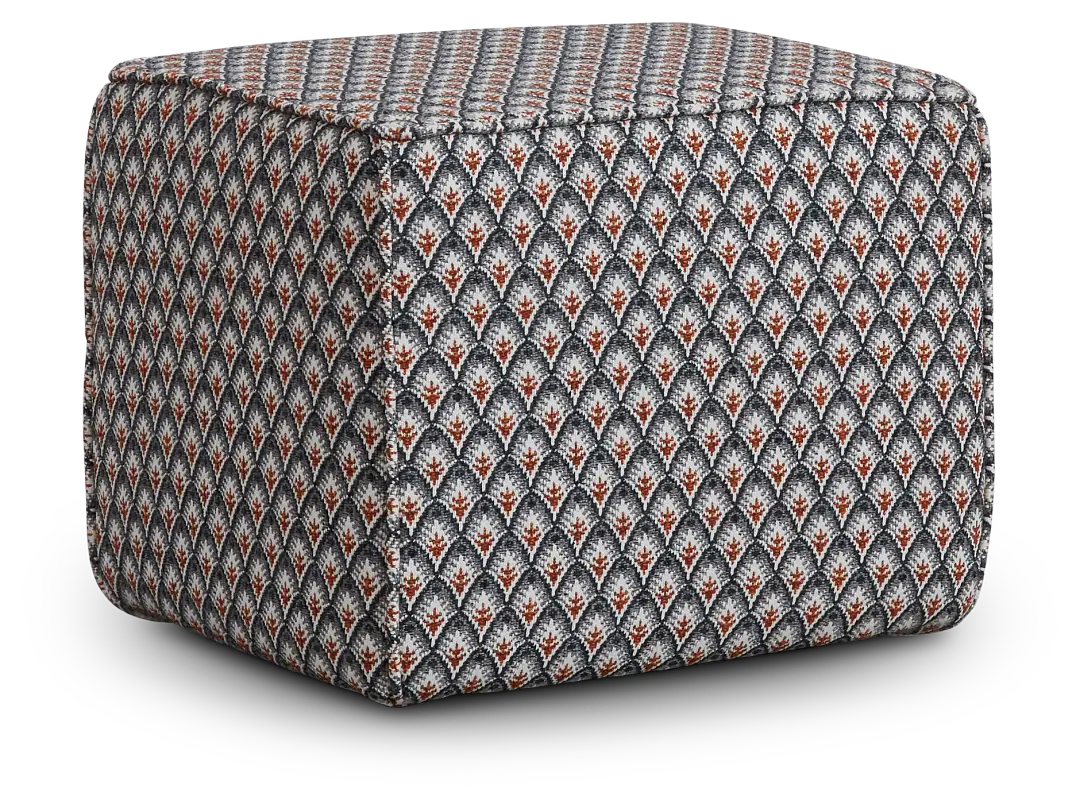 Morgan Orange Fabric Accent Pouf Morgan Orange Fabric Accent Pouf