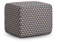 Morgan Orange Fabric Accent Pouf