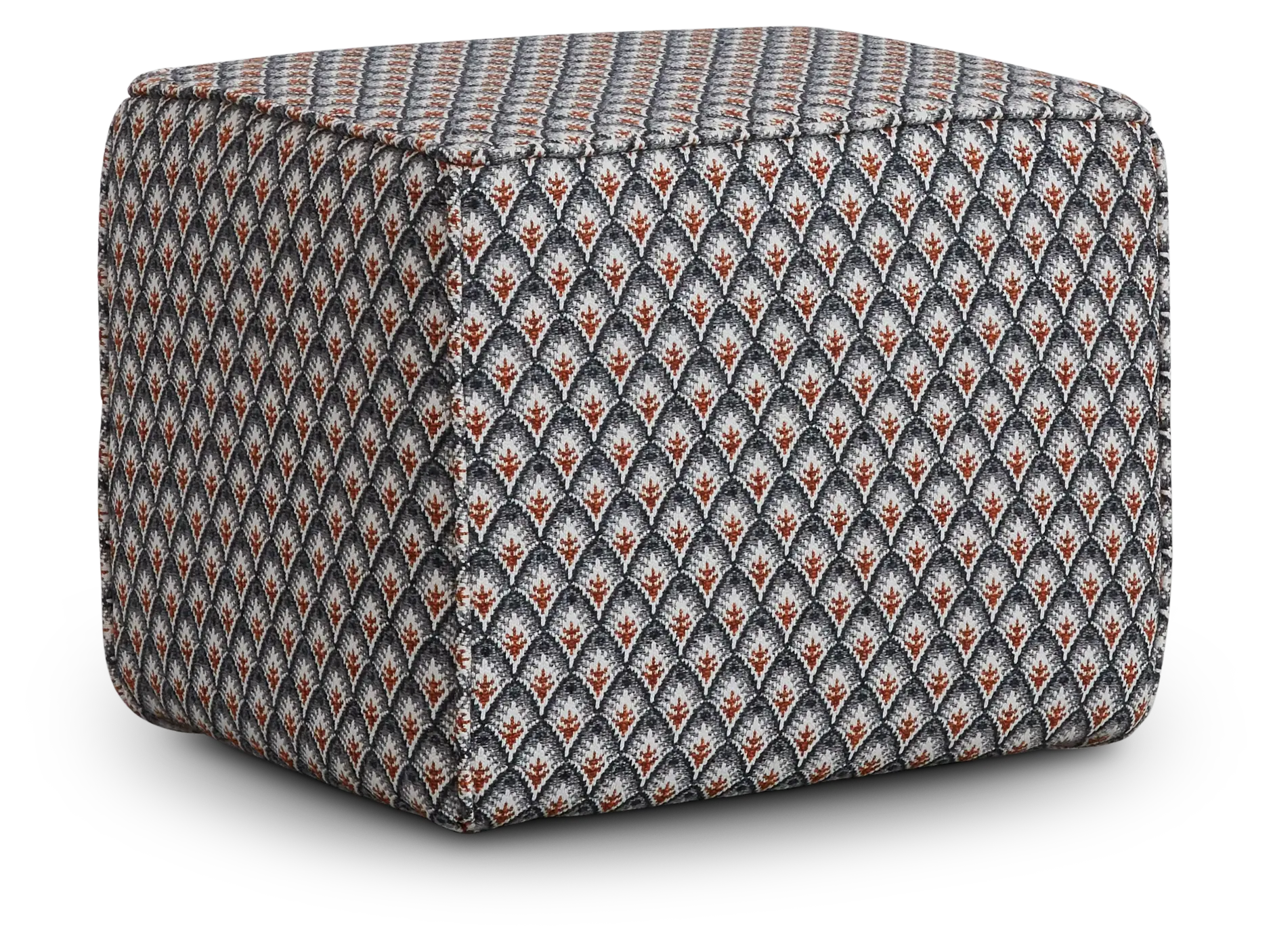 Morgan Orange Fabric Accent Pouf Morgan Orange Fabric Accent Pouf