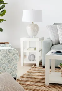 Hurley White Chairside Table