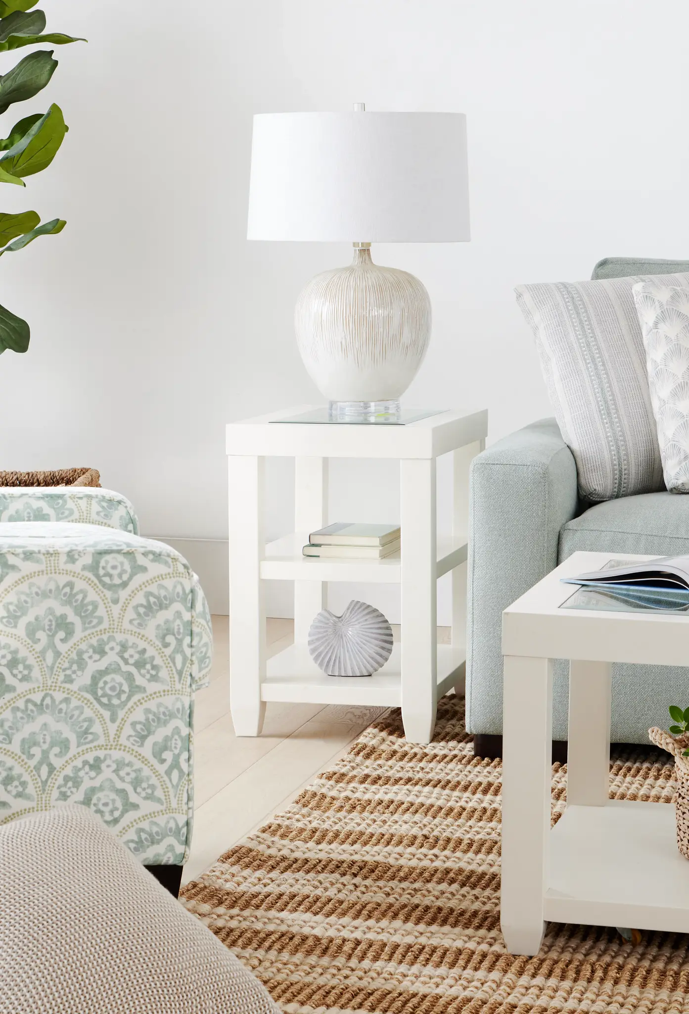 Hurley White Chairside Table Hurley White Chairside Table