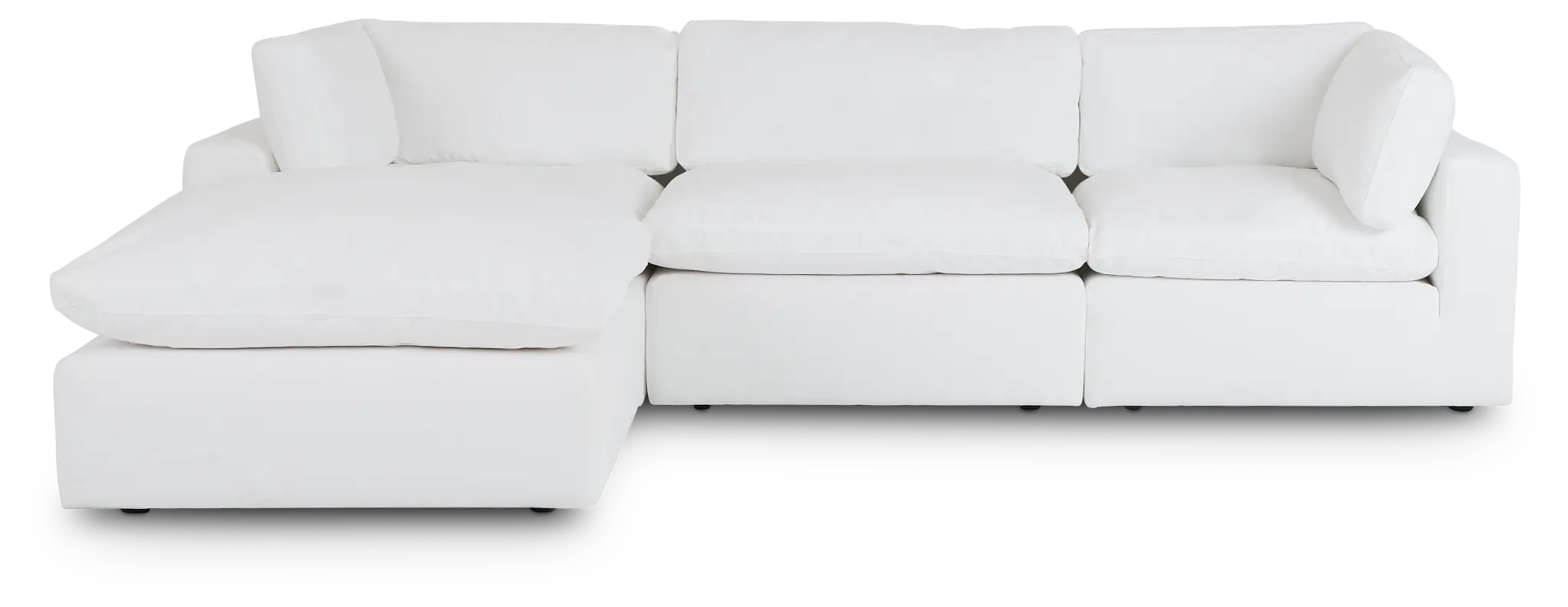 Grant White Fabric 4-piece Bumper Sectional Grant White Fabric 4-piece Bumper Sectional