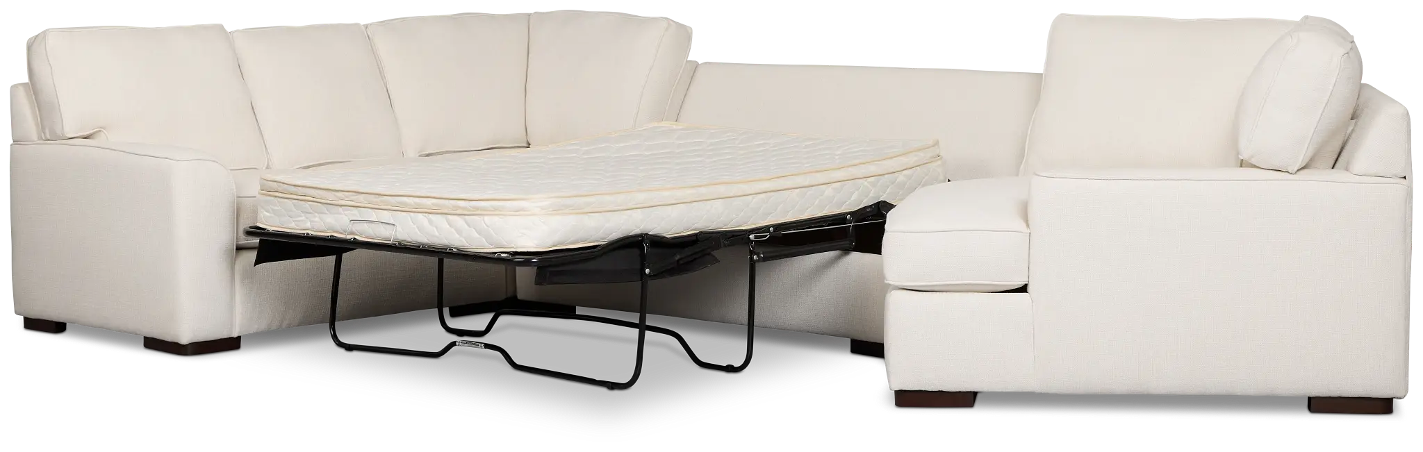 Sinclair Light Beige Fabric Right Cuddler Innerspring Sleeper Sectional Sinclair Light Beige Fabric Right Cuddler Innerspring Sleeper Sectional