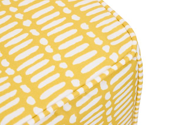 Deja Yellow Fabric Accent Pouf