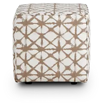 Shibori Light Gray Indoor/outdoor Accent Ottoman