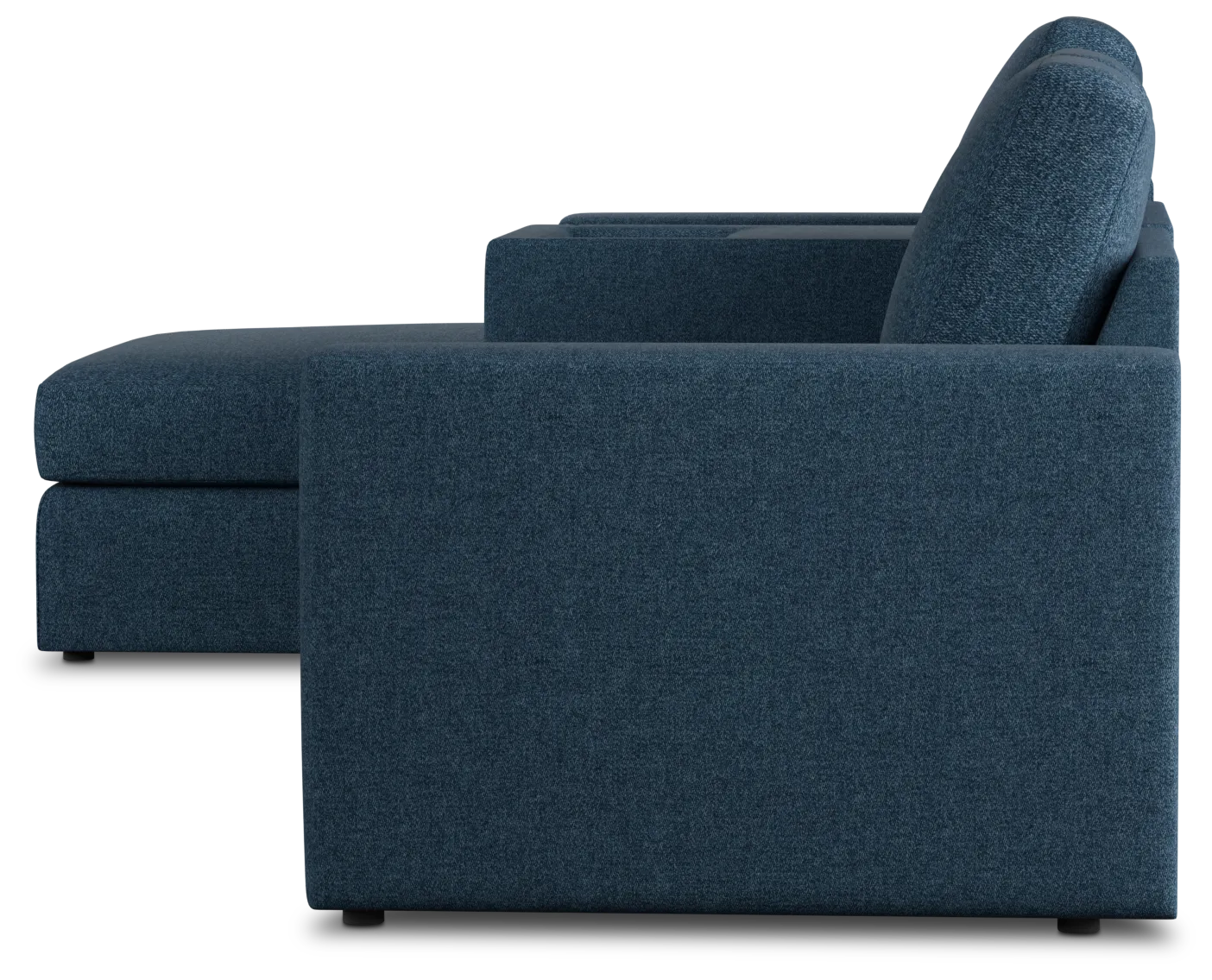 Citymod Blue Fabric Small Left Chaise Sectional With Storage Console