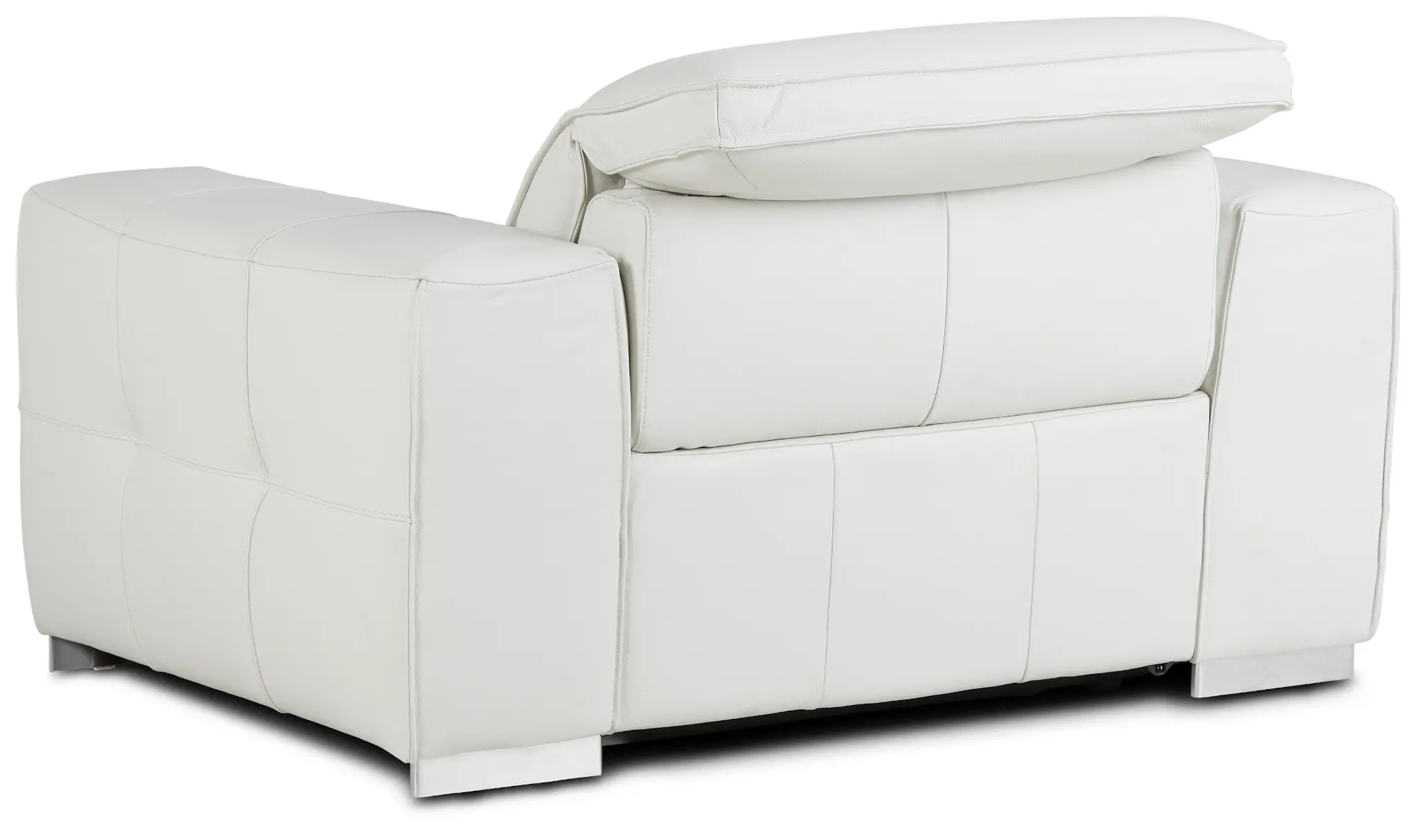 Reva White Leather Power Recliner With Power Headrest Reva White Leather Power Recliner With Power Headrest