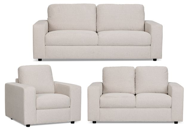 Carmen Light Beige Fabric Living Room