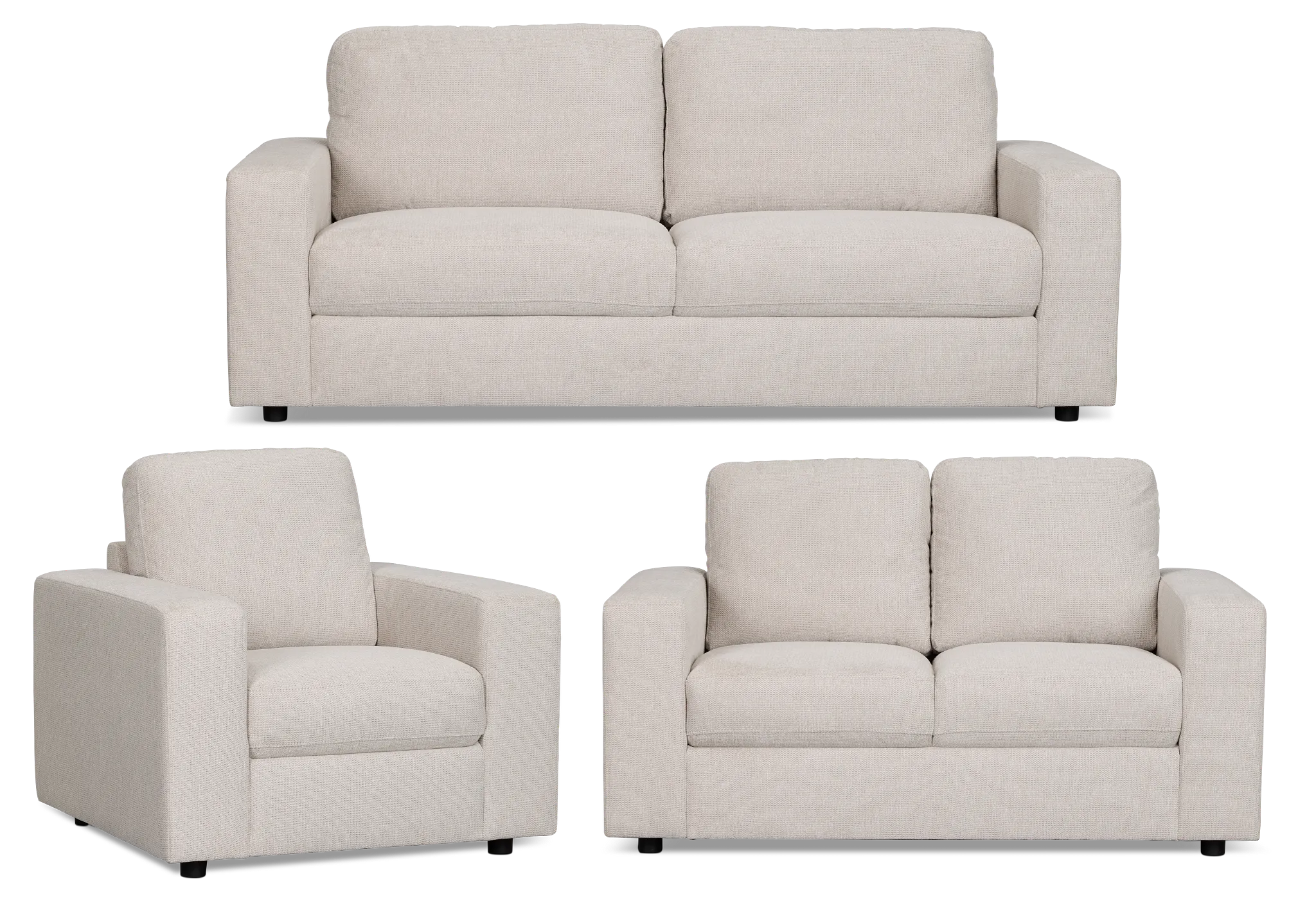 Carmen Light Beige Fabric Living Room