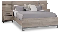 Evanston Gray Spread Bed W/ Two Nightstands